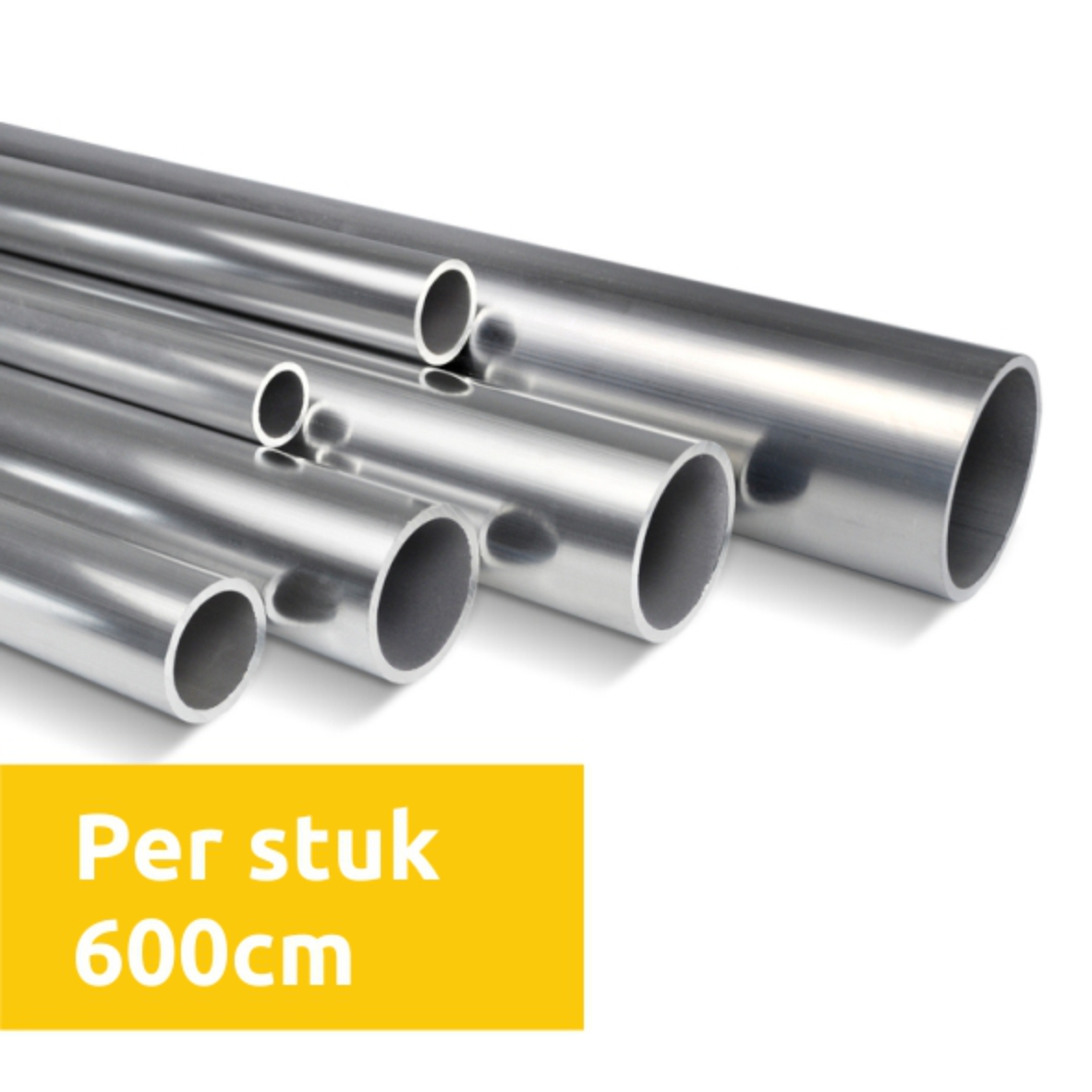 Steigerbuis Aluminium 21,3mm 6 meter per stuk - 2mm wanddikte