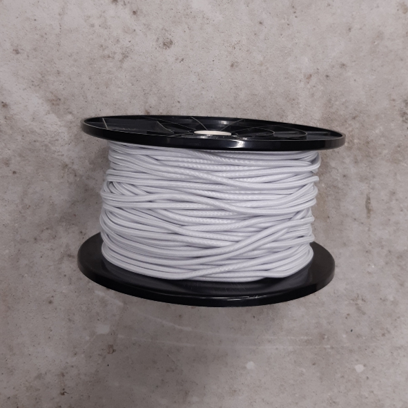 Koord Elastiek 4mm wit multi PE - rol van 100 meter