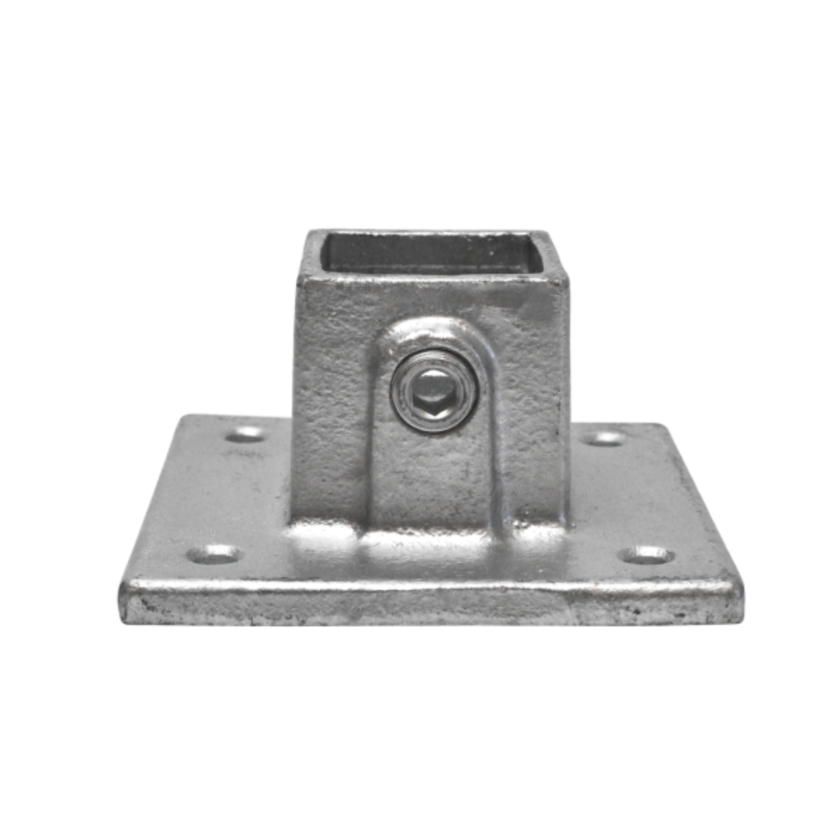 Vierkante voetplaat type 10S - 40mm Steigerbuiskoppeling vierkant zilver 