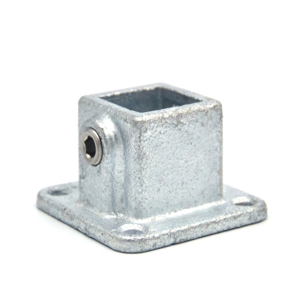 Vierkante voetplaat type 11S - 25mm Steigerbuiskoppeling vierkant zilver 