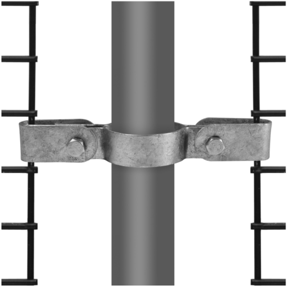 Gaasclip dubbel type 71 - 26,9mm Steigerbuiskoppeling zilver 