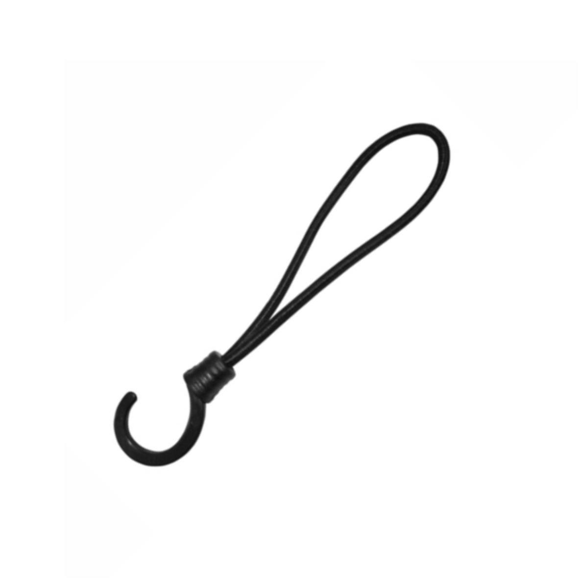Snelspanner 6mm met grote kunststof haak 23cm Zwart