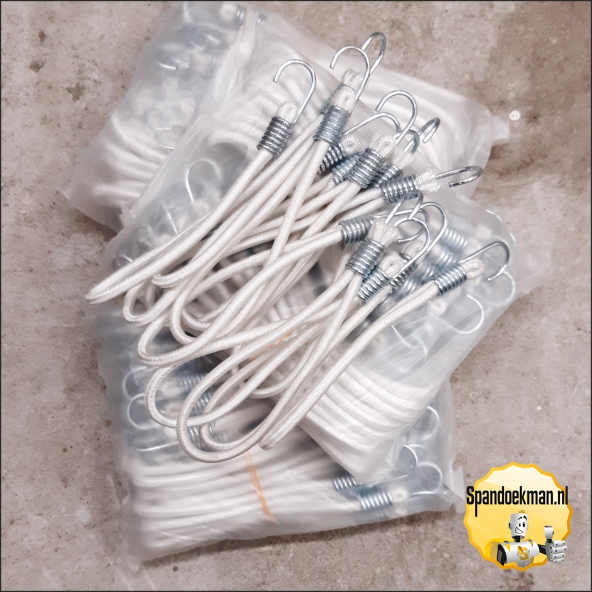 Spanner 8mm met extra geharde haak 25cm 50kg Wit Restpartij 113 stuks OP=OP Prijs per stuk!