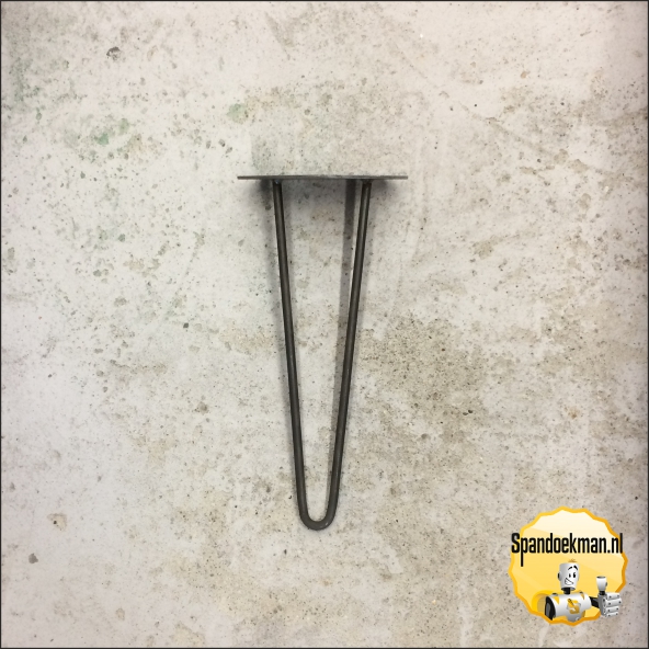 Hairpin tafelpoot 40 cm blank metaal OP=OP