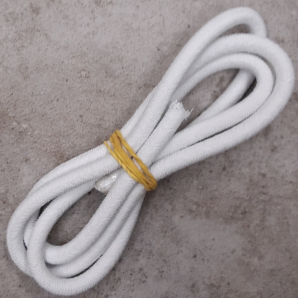 Koord Elastiek 8mm wit mono PE - per meter