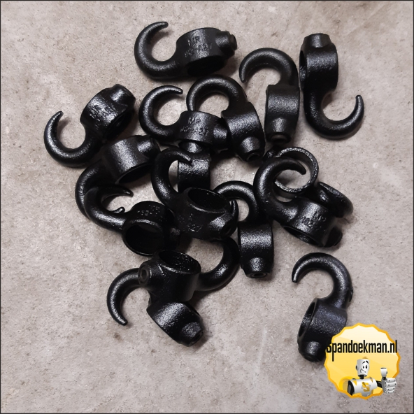 Haak met punt 26,9mm zwart Restpartij 16 stuks Op=OP Prijs per stuk!