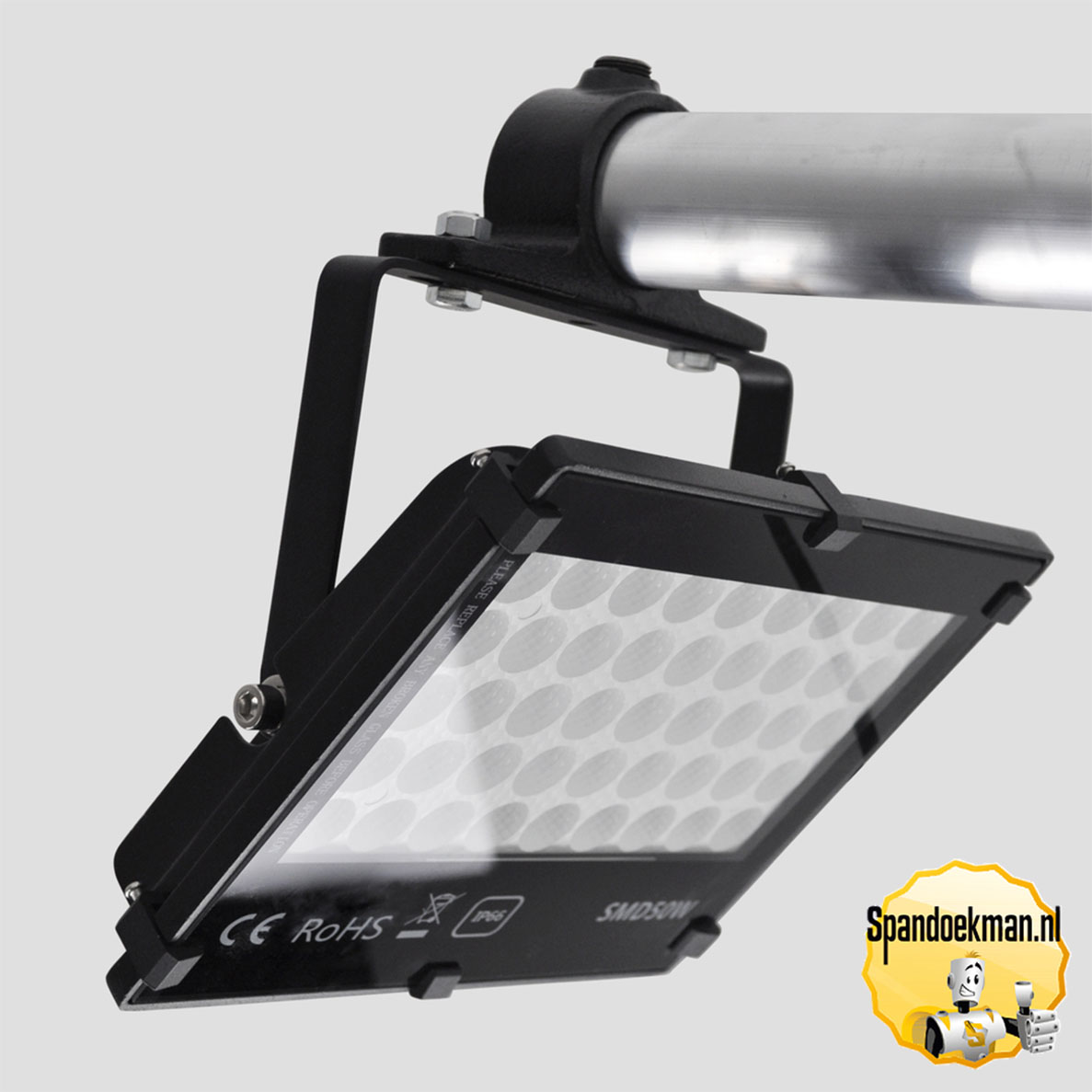 Ledspot 20 watt incl. steun voor aan buizenframe 42,4mm. 